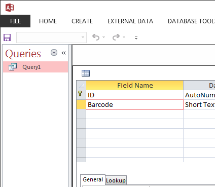 Make barcodes in an Access database