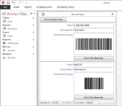 AzaleaSoftware-Code128-A sample Access database