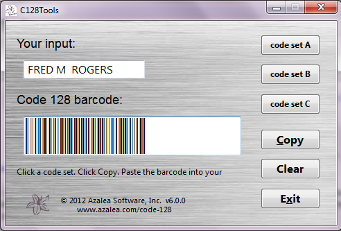 C128Tools barcode wizard
