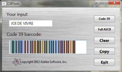 C39Tools barcode wizard