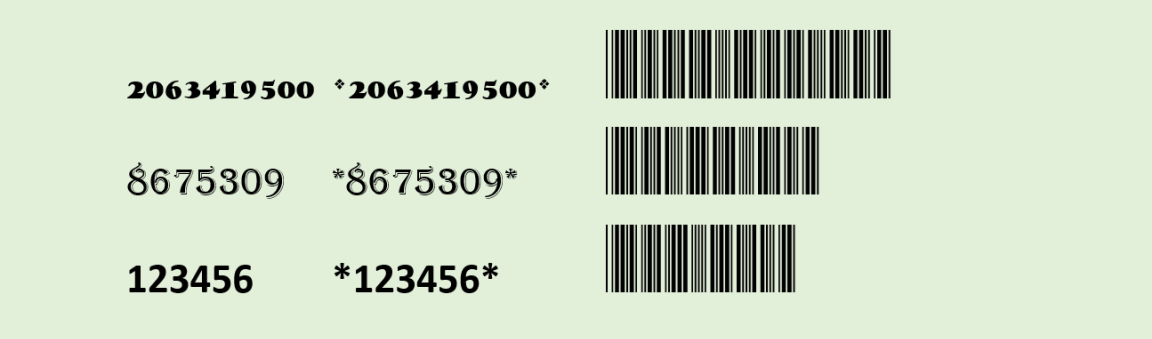 Free Code 39 barcode font