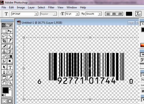 UPC barcode in Photoshop