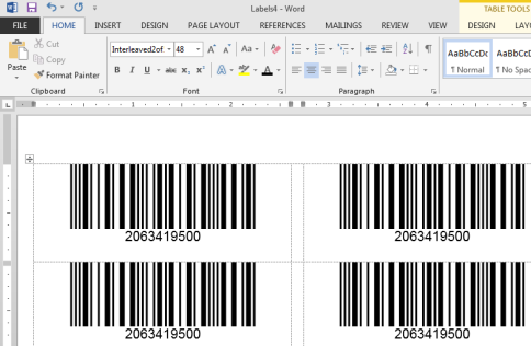 Bar Code Labels